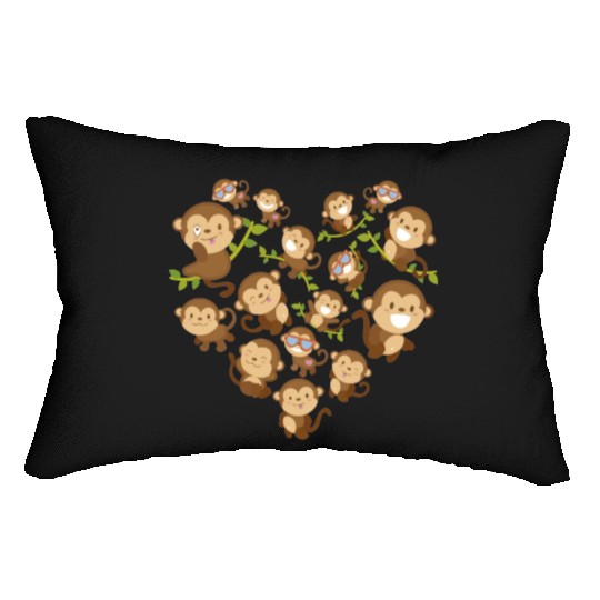 chimpanzee monkey Lumbar Pillows