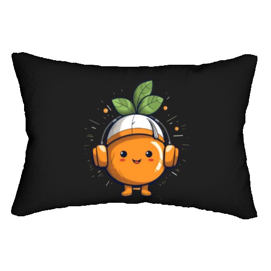 Orange Fruit Fruitarian Funny Cute Party Music Lumbar Pillows