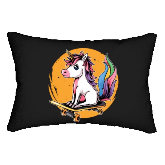 Unicorn Skater Skater Skateboard Skateboard Lumbar Pillows
