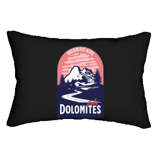 Dolomites Italy Mountain Sunset Lumbar Pillows