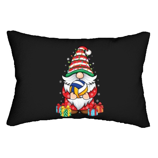 Cute Gnomes Volleyball Lover Christmas Gnome Lumbar Pillows