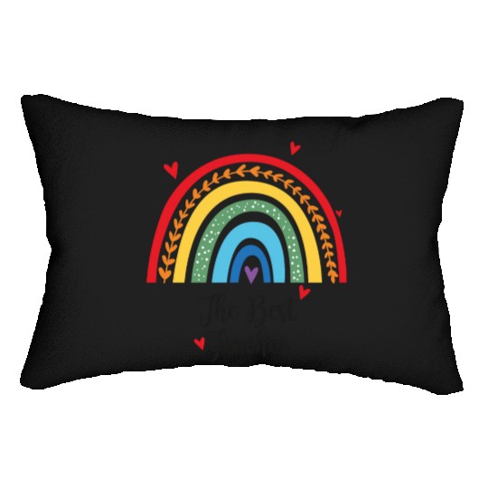 The Best Teacher rainbow Gift Heart Lumbar Pillows
