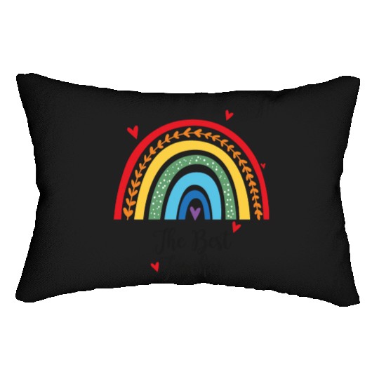 The Best Teacher rainbow Gift Heart Lumbar Pillows