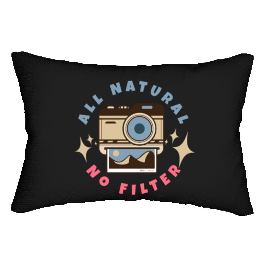 All Natural No Filter Instant Camera Lumbar Pillows