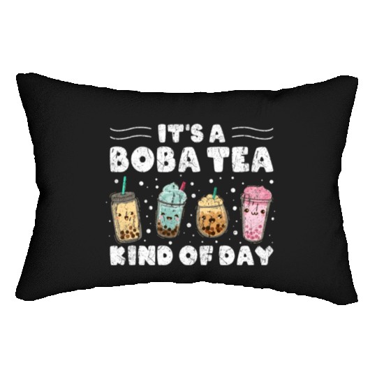 It´s A Boba Tea Kind Of Day Kawaii Bubble Tea Lumbar Pillows