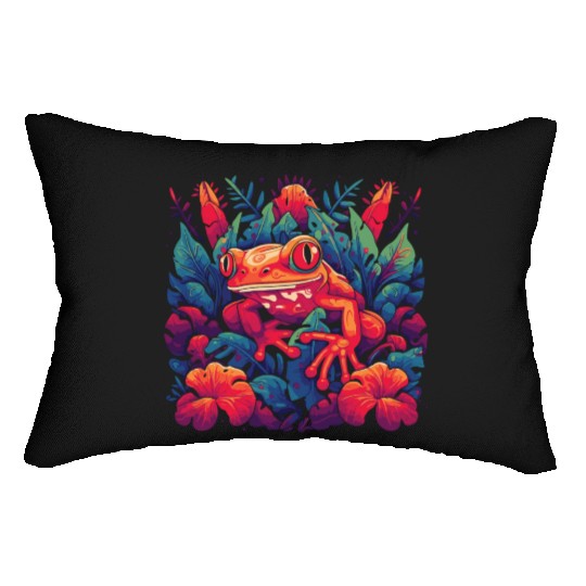 Wild Poison Frog Goth Goblincore Fairycore Gothic Lumbar Pillows