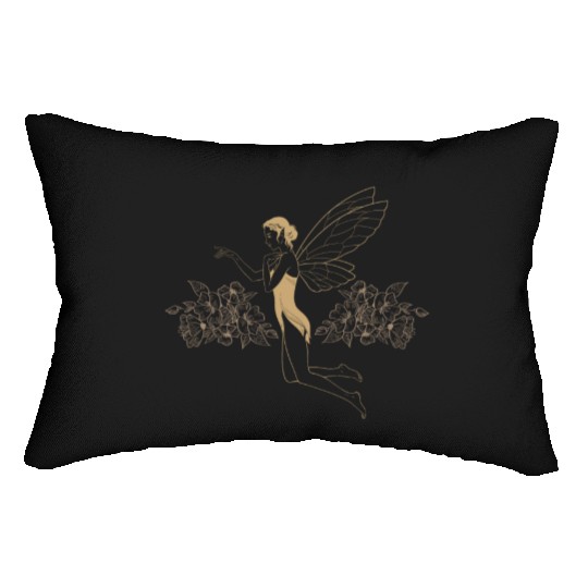 Fairy Lumbar Pillows, Fairycore Floral Fairy Grunge Lumbar Pillows,