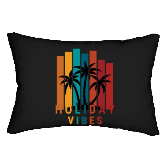 Holiday vibes - tropical palms trees Vacation time Lumbar Pillows