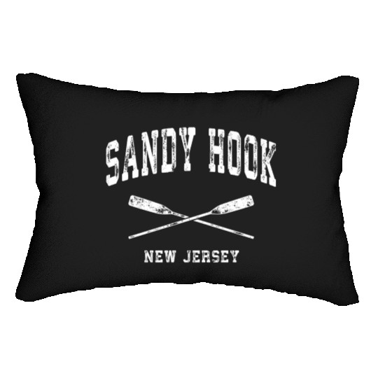 Sandy Hook New Jersey Nautical Crossed Oars Lumbar Pillows