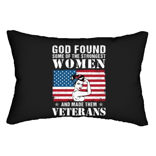 US Army Female Veteran Women Veteran American Flag Lumbar Pillows