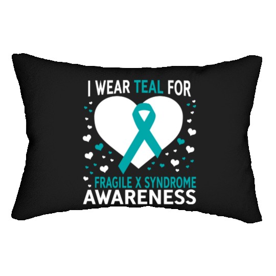 I Wear Teal For Support Fragile X Syndrome Lumbar Pillows