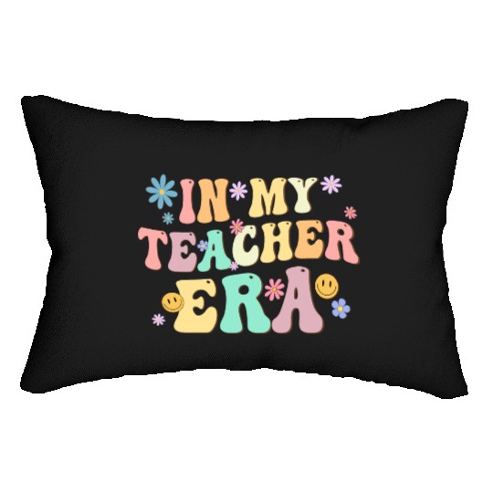In My Teacher Era Back To School Retro Groovy Lumbar Pillows