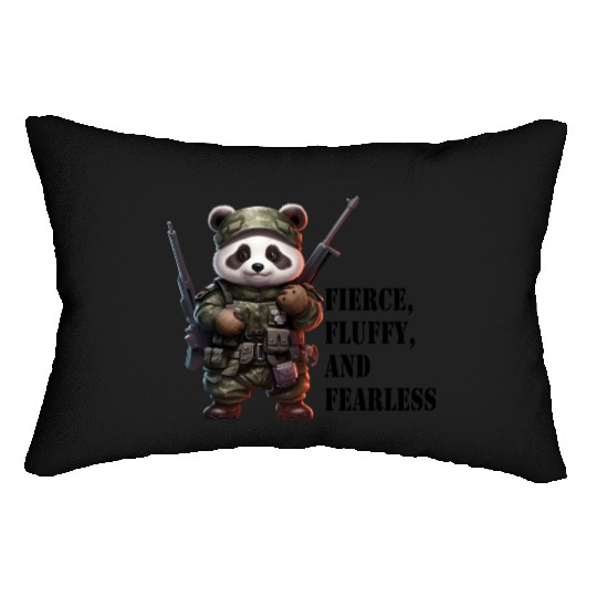 Cute Panda Army Panda Fierce Panda Lumbar Pillows