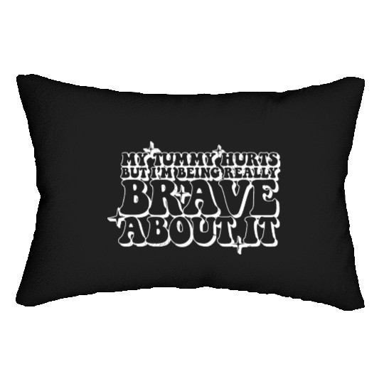 Tummy Ache Survivor My Tummy Hurts Funny Lactose Lumbar Pillows