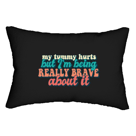 Tummy Ache Survivor My Tummy Hurts Funny Food Lumbar Pillows