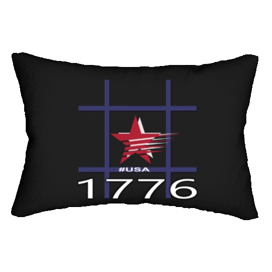 1776 USA STAR HASHTAG Lumbar Pillows