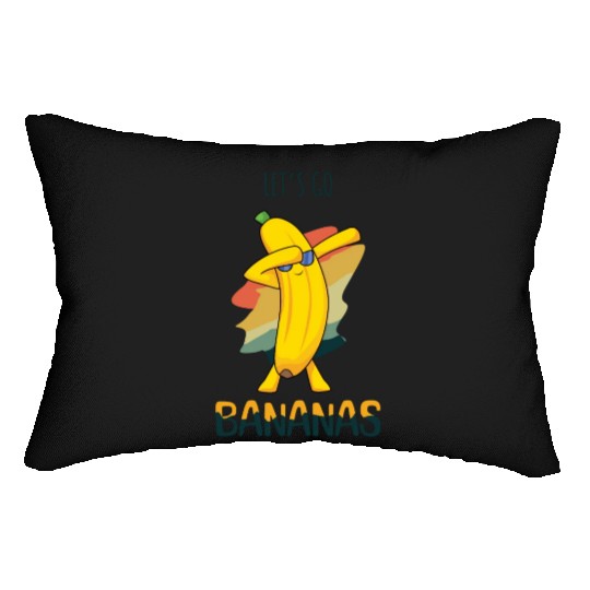 Vintage Funny Banana Meme Let Us Go Banana Lumbar Pillows