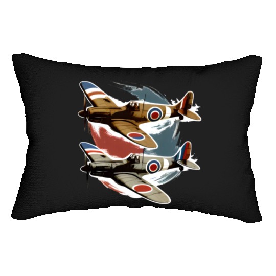 Pilot Spitfire Airplane Aviator Military Lumbar Pillows