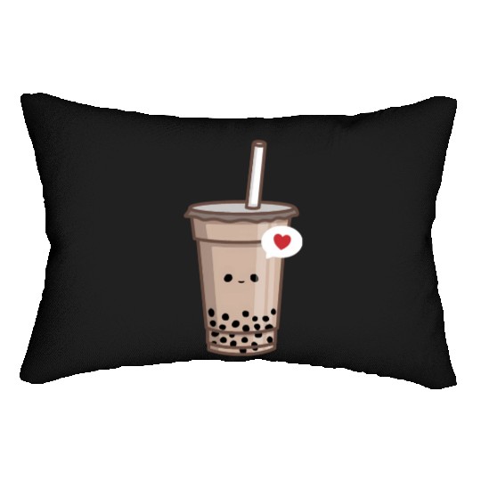 Kawaii Bubble Tea Love Boba Tea Lumbar Pillows