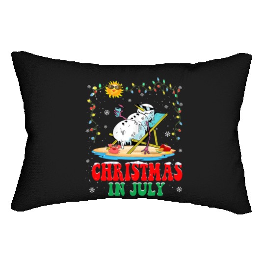 christmas in July snowball Xmas Summer Lumbar Pillows
