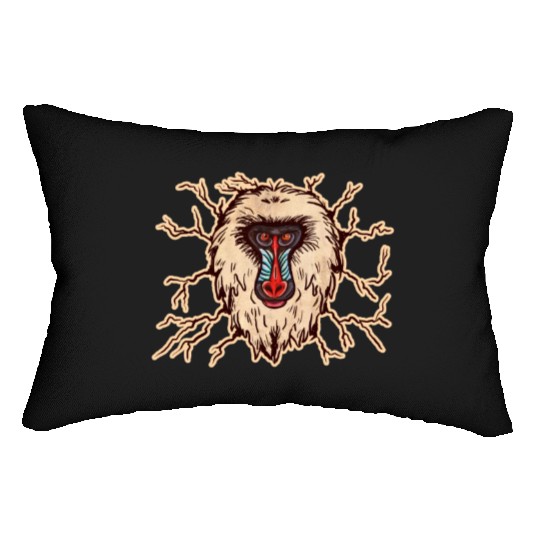 Baboon Monkey Face Lumbar Pillows