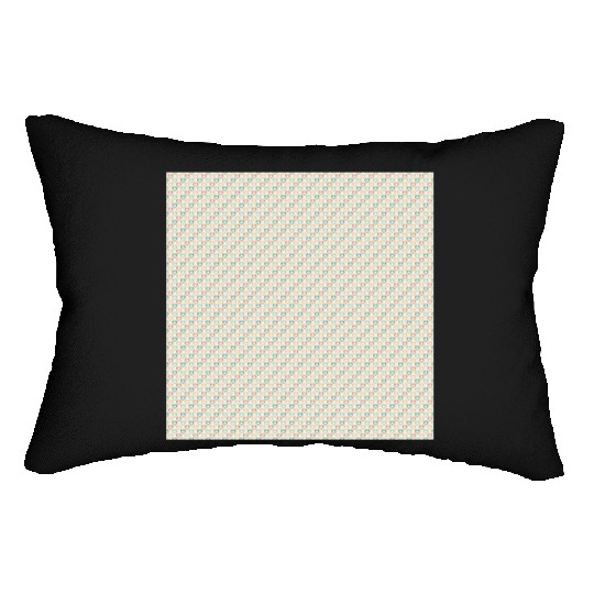 Retro Hearts Pattern Yellow Teal Coral Lumbar Pillows