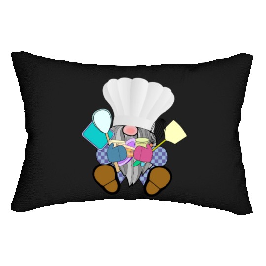 Chef Gnome cooking baking kitchen utensils fairy Lumbar Pillows