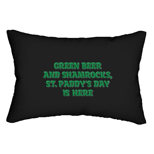 Green Beer And Shamrocks Lumbar Pillows