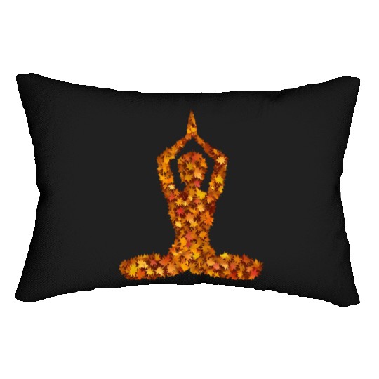 Autumn yoga in the splendour of leaves Lumbar Pillows