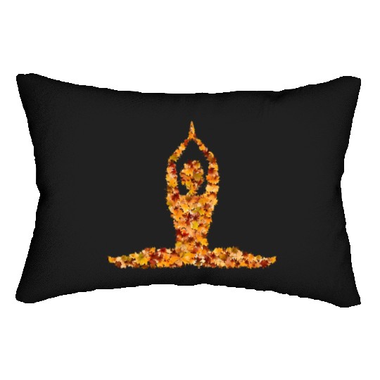 Autumn yoga in the splendour of leaves Lumbar Pillows