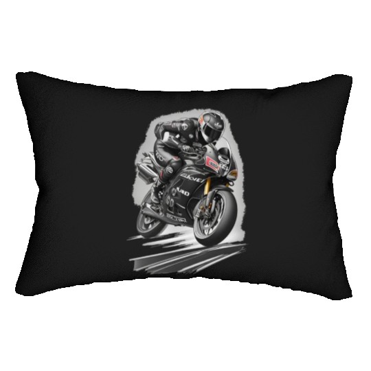 Racing of moto nice Ai design Lumbar Pillows