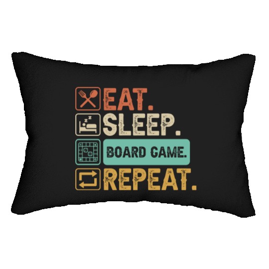 Eat Sleep Board Game Repeat Lumbar Pillows