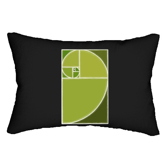 Olive Green Fibonacci Spiral Lumbar Pillows
