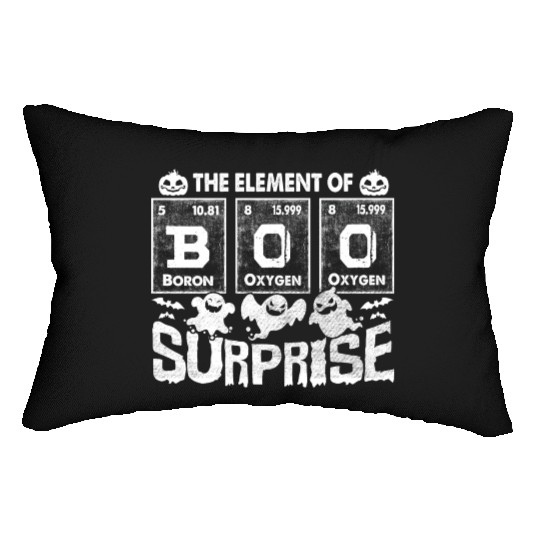 Halloween T Funny Boo The Element Of Surprise Lumbar Pillows
