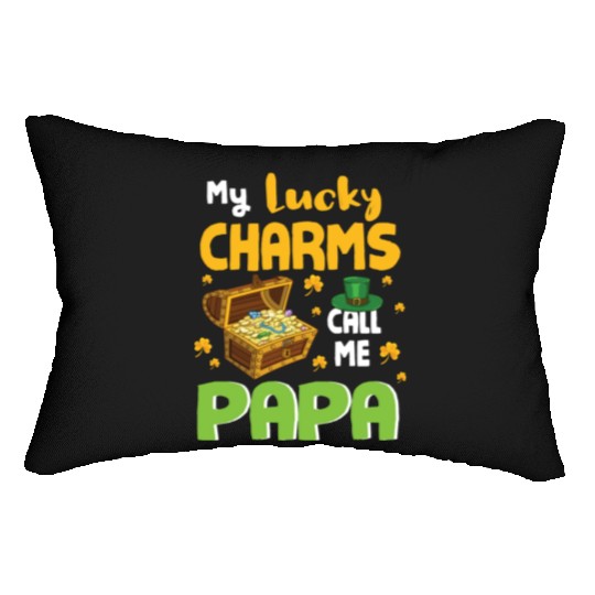 Gold Shamrocks Saint Patrick My Lucky Charms Call Lumbar Pillows