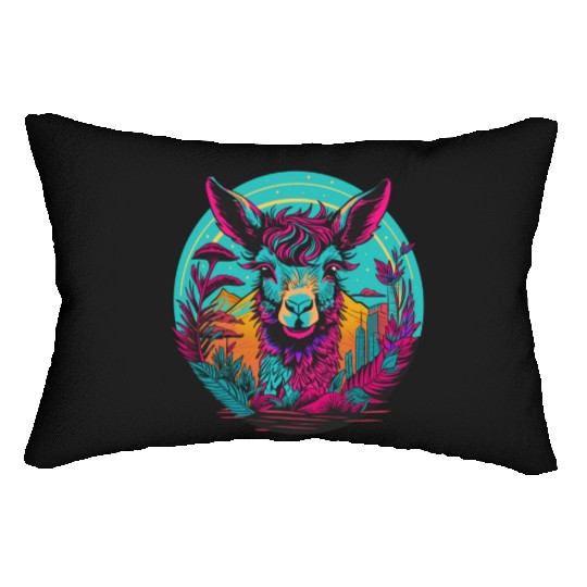 Neon Llama Lumbar Pillows