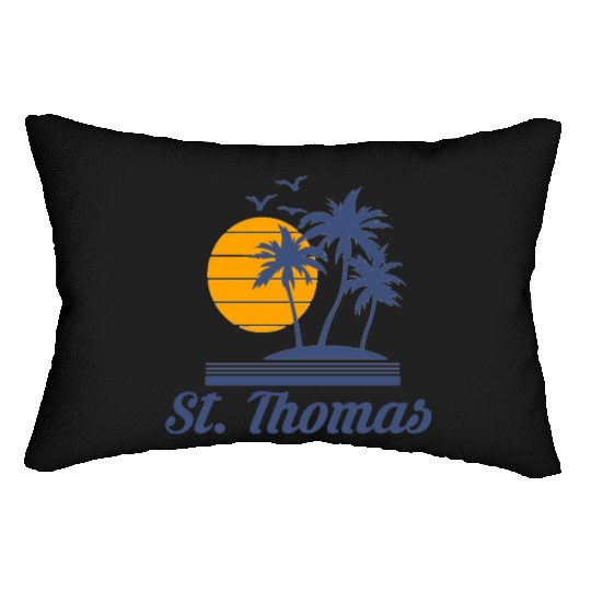 Saint St Thomas Caribbean Island Beach Lumbar Pillows