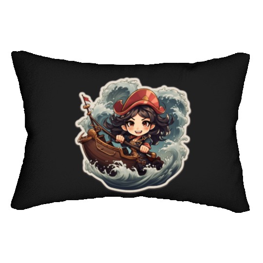Pirate Captains Cute Cartoon Steering Lumbar Pillows
