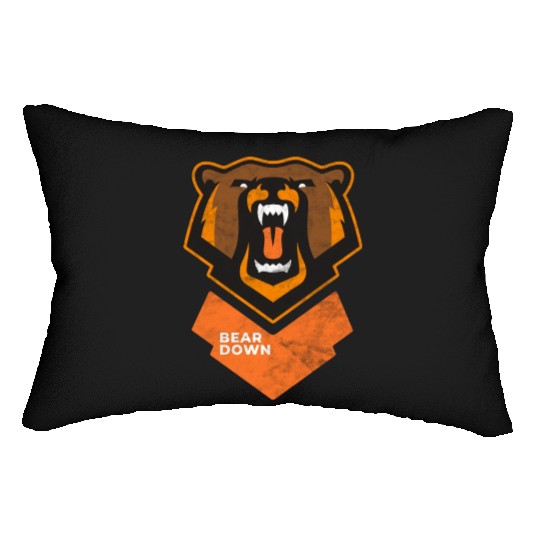 Fierce Modern Bear Down Party Tailgate Sunday Lumbar Pillows