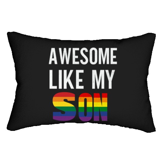 Awesome Like My Son Pride Rainbow Flag Lumbar Pillows