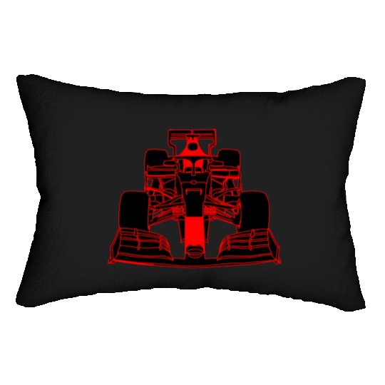Race car formula racing car red Lumbar Pillows