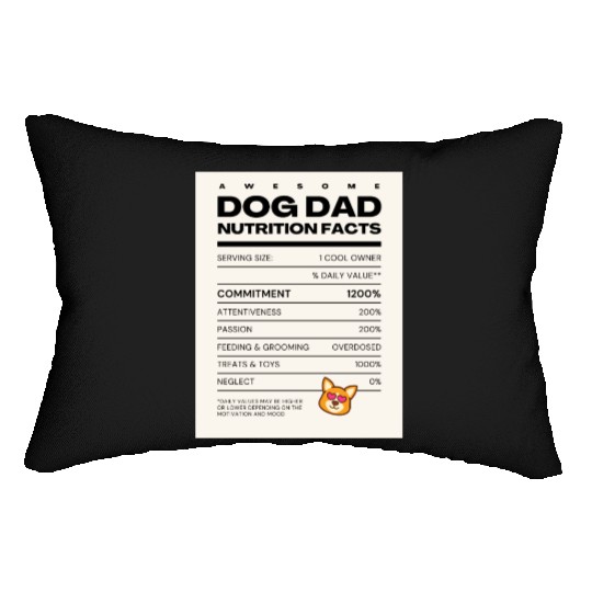 Awesome Dog Dad Nutrition Facts Lumbar Pillows