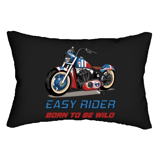 Easy Rider Motorcycle Chopper Stars and Stripes Lumbar Pillows