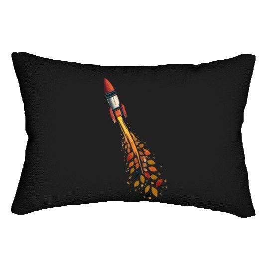 Autumn rocket - leaf-driven flight Lumbar Pillows