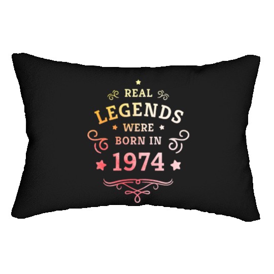 Real Legends were born in 1974 50th Birthday Gift Lumbar Pillows