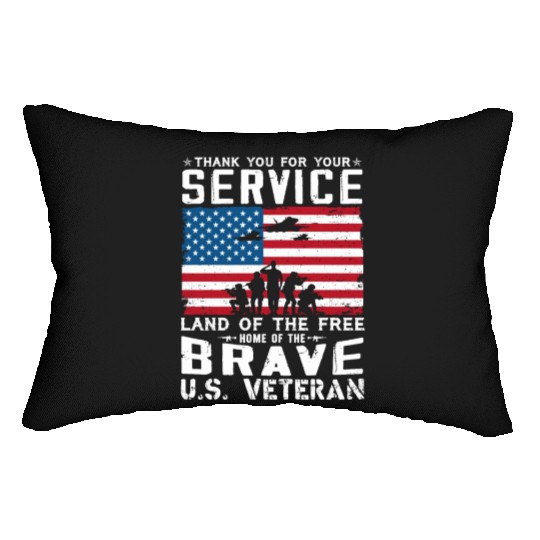 US Army Veteran Land Of The Free Lumbar Pillows