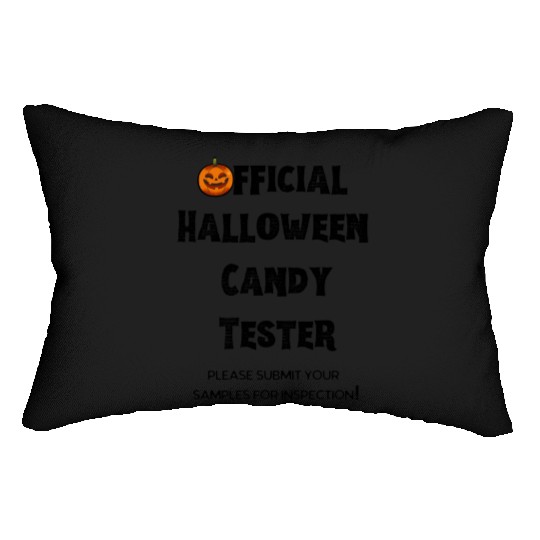 Official Halloween Candy Tester White Lumbar Pillows