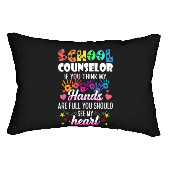 School Counselor Heart Teacher Appreciation Lumbar Pillows