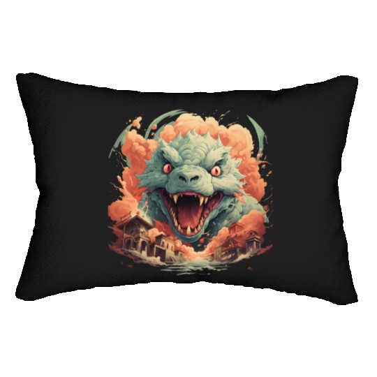 Kaiju: Cityscape Destructor Lumbar Pillows