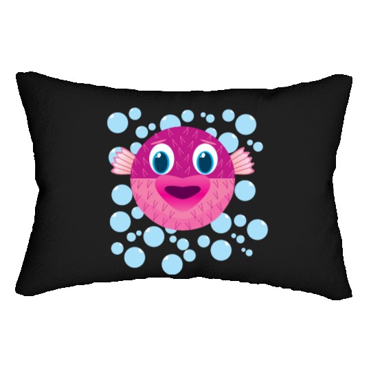 Cute Puffer Fish Lumbar Pillows